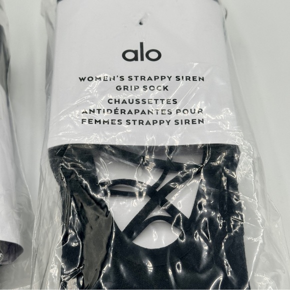 NWT Alo Strappy Siren Grip Socks Black Ballet Barre Pilates Brand New ONE PAIR - Picture 5 of 16